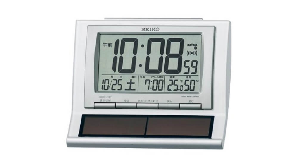 温湿度表示つき Seiko ソーラー電波目覚まし時計 Sq751w 宇佐美鉱油の総合通販サイト うさマート