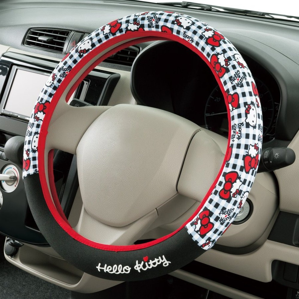 ハローキティ ギンガムチェックがかわいい ギンガムキティハンドルカバー Sサイズ Bk 6731 01bk 宇佐美鉱油の総合通販サイト うさマート