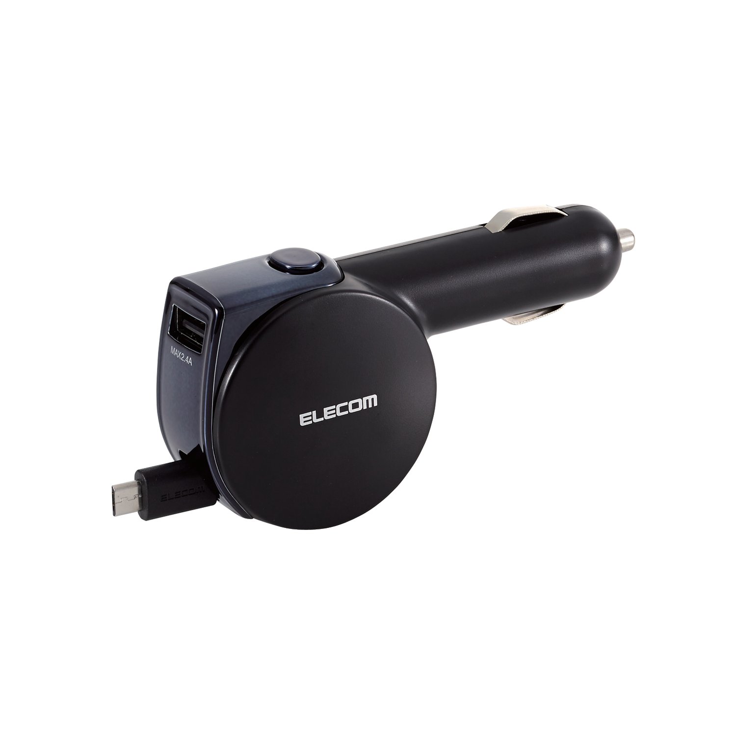 Microusb Usbで2台同時充電可能 12 24v車対応 車載充電器 リール式 Microusbケーブル Usbポート付き 最大4 8a出力 Mpa Ccm04シリーズ 宇佐美鉱油の総合通販サイト うさマート