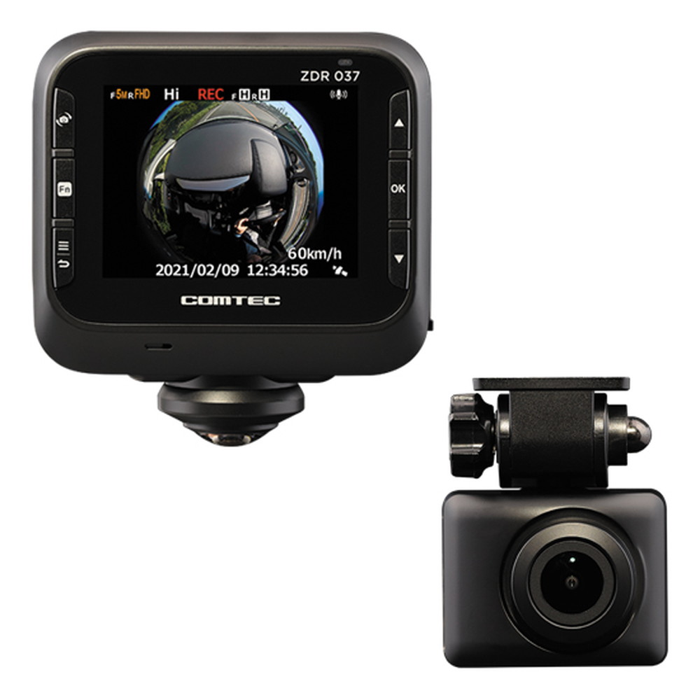 コムテック 前後2カメラドライブレコーダー 360°カメラ＋リアカメラ搭載 ZDR037｜宇佐美鉱油の総合通販サイト「うさマート」